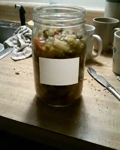Concept: an unbranded jar shot flat on a countertop, before art direction