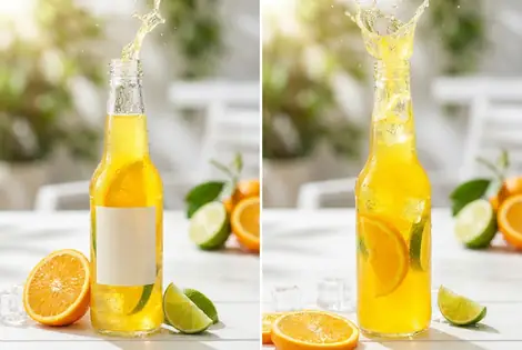 Commercial beverage photograph with backlight through ice